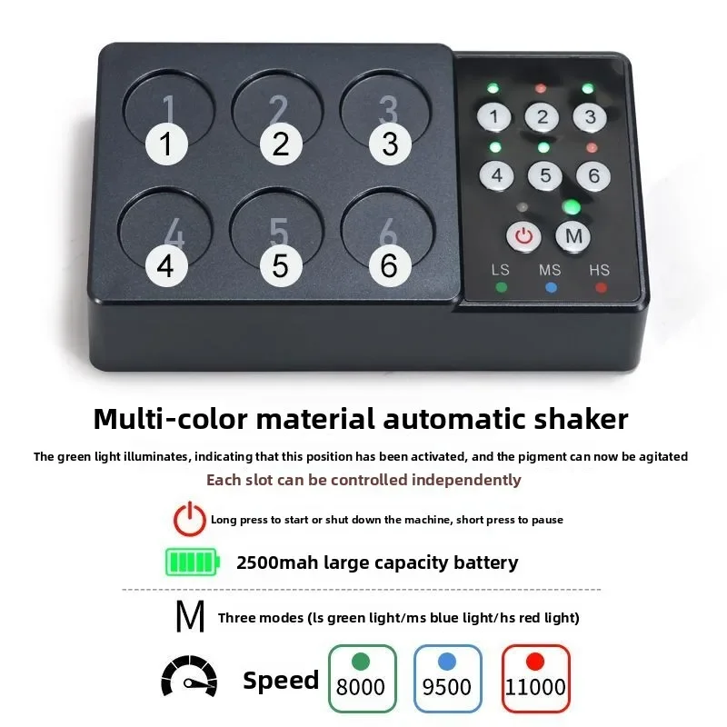 High quality Tattoo Color Mixer, Tattoo Ink Shaker, Three-speed Powerful Adjustment 2500mAh Tattoo Equipment