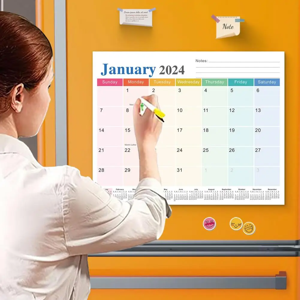 Calendar Planner for Refrigerator Refrigerator Memo Board Stay Organized with Magnetic Fridge Calendar 18 Months of for 2024