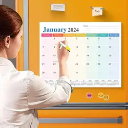 Frigorífico Magnetic Calendário Planner, Organizador, Memo Board, Fique Organizado com Frigorífico, 18 Meses, 2024