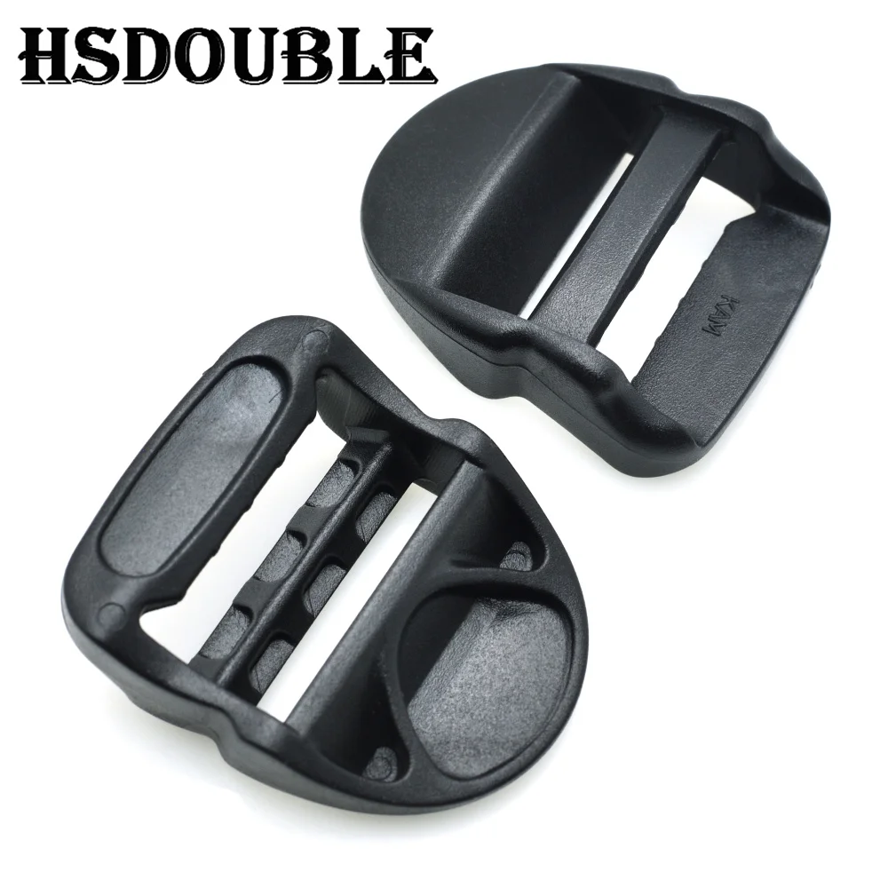 10 Pcs/Pack Ladder Lock Slider Plastic Buckles Backpack Straps Black Webbing 15-38mm