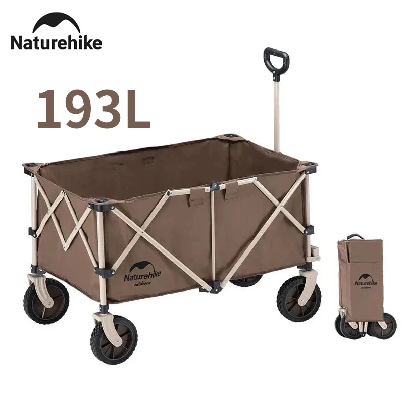 Naturehike 193L Large Camping Wagon Portable Storage High Load Outdoor Trolley Multifunctional Folding Picnic Travel Hiking Cart