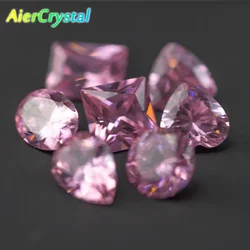 Pink Diamond Round Heart Rectangle Light Pink Color Loose Bulk Gemstones DIY Making for Jewelry Accessory