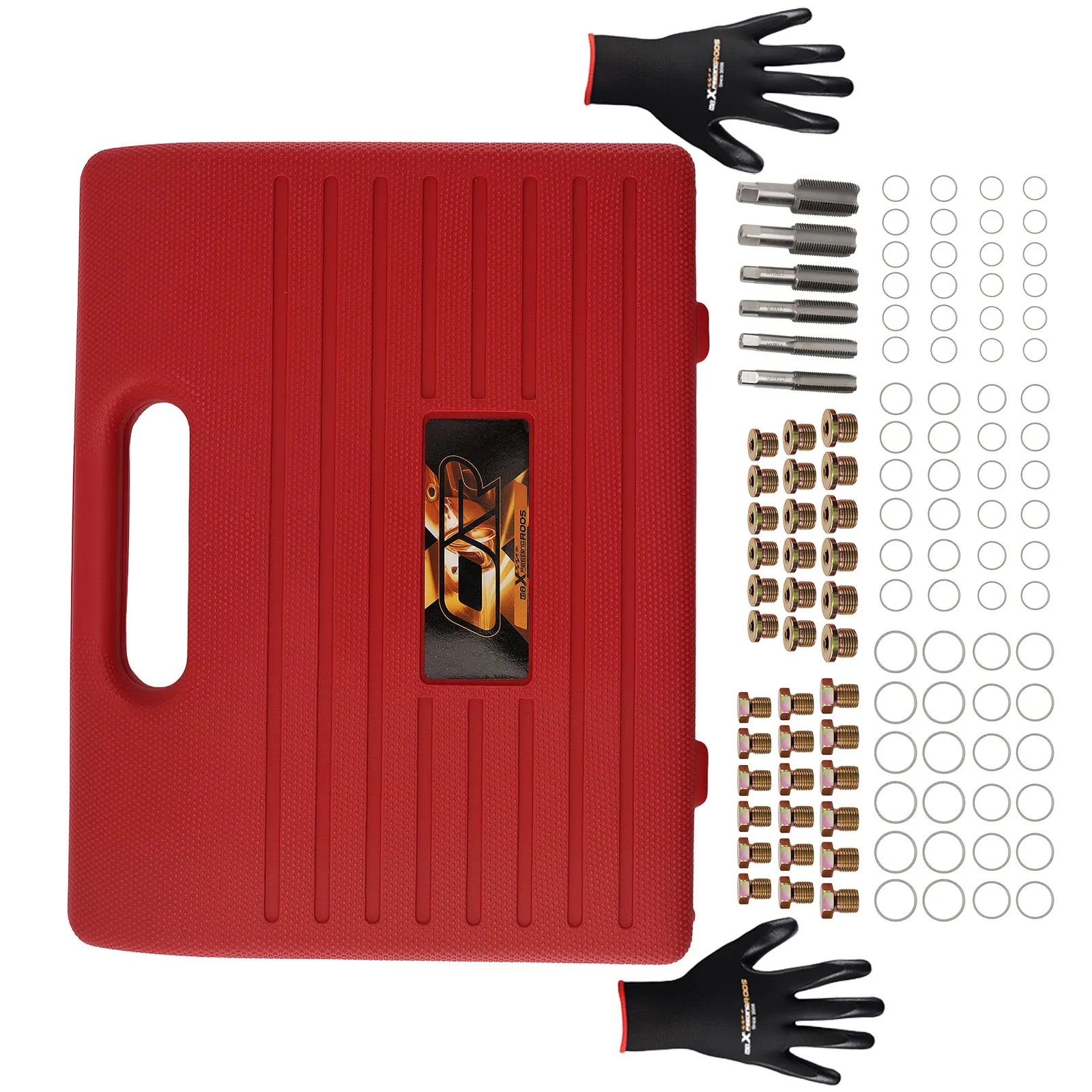 

Набор для ремонта резьбы поддона картера грузовиков M13-M22, 114 предметов: набор метчиков и заглушек