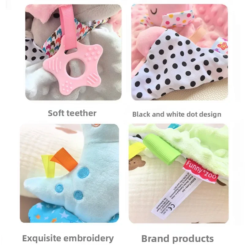 منشفة دمية مهدئة لأمن الطفل مع خشخيشات عضاضة بطانية ناعمة لعبة تكبب حيوانات محشوة للأطفال حديثي الولادة هدية #5