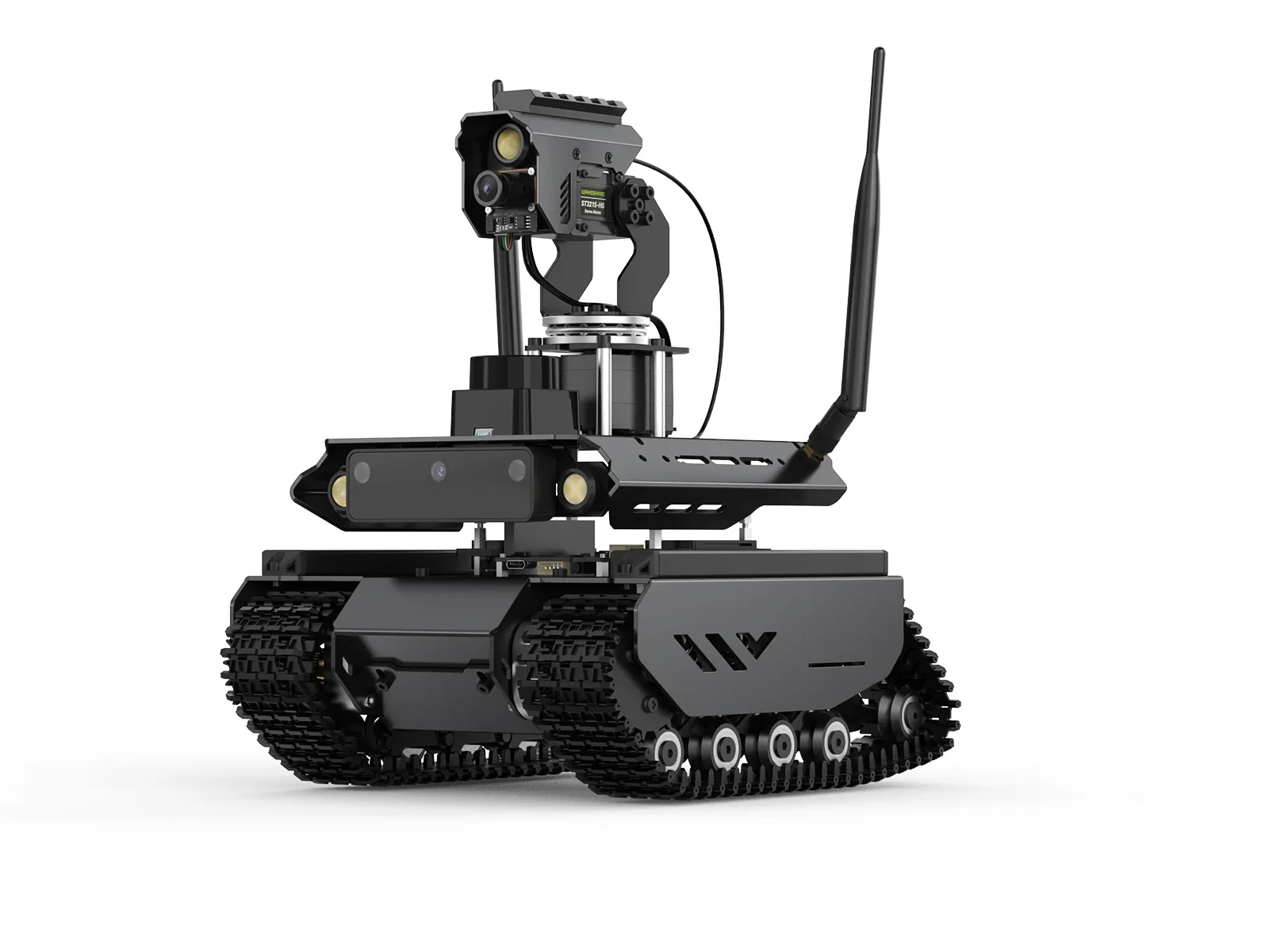 UGV Beast ROS 2 AI Robot Waveshare Open-source Off-Road Tracked Robot For Jetson Orin Board, Dual controllers, 360° Flexible