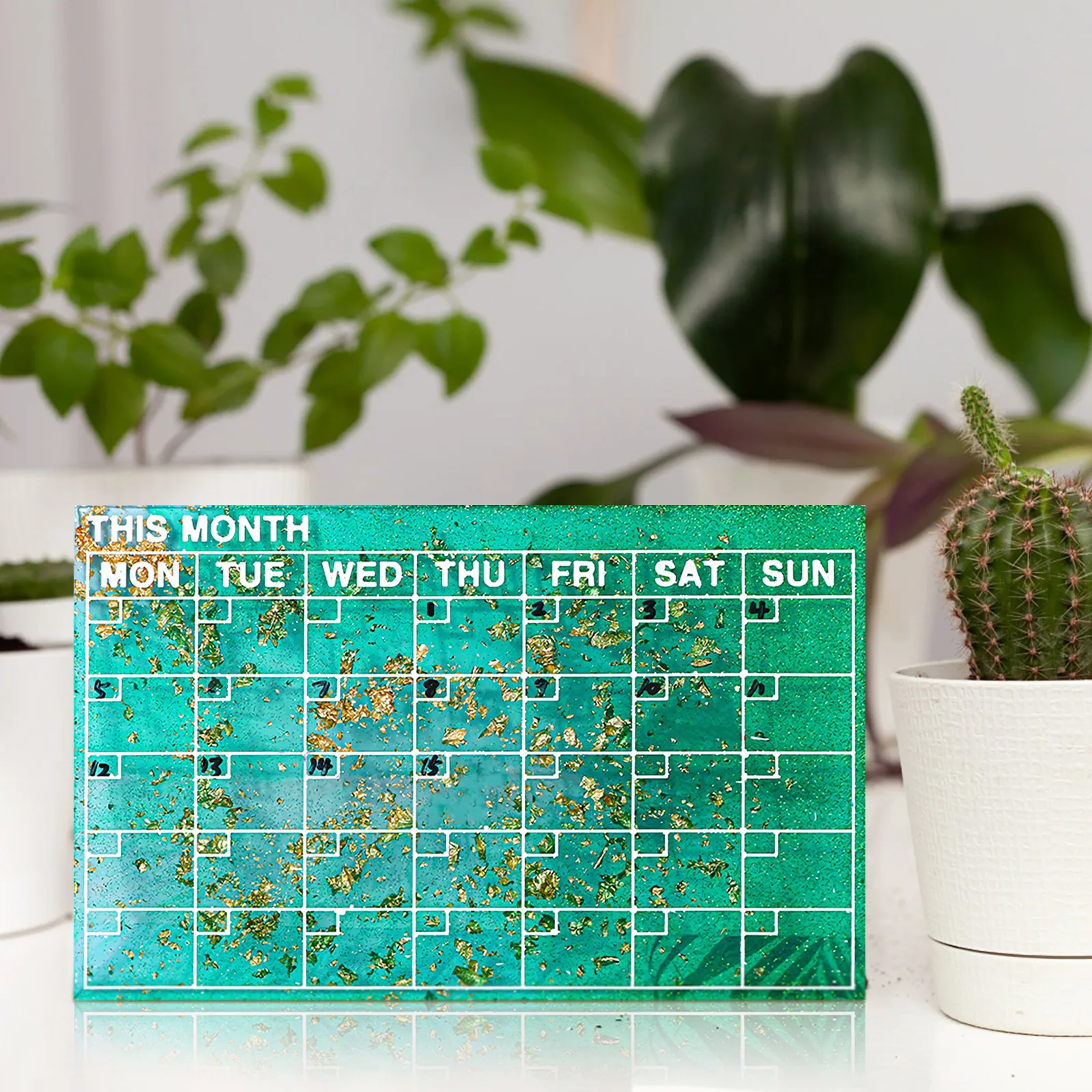 

1pc Silicone Mold Monthly Scheduler Mold DIY Crafts Durable Monthly Planner Schedule Notepad Work Student Sculpture Art