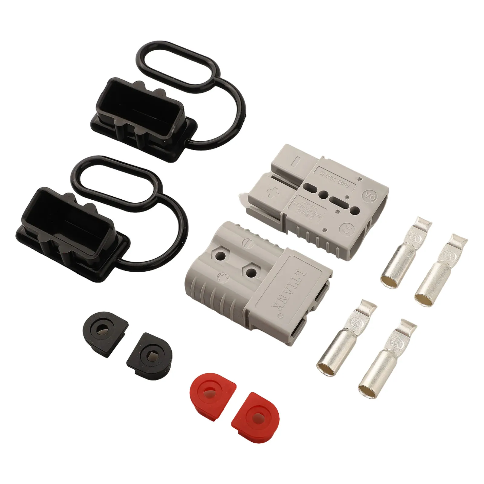 

2PCS Genderless Cable Terminal Connector Set 120A 600V with Protective Cover for Heavy-Duty 12V 24V Vehicle Electrical Systems