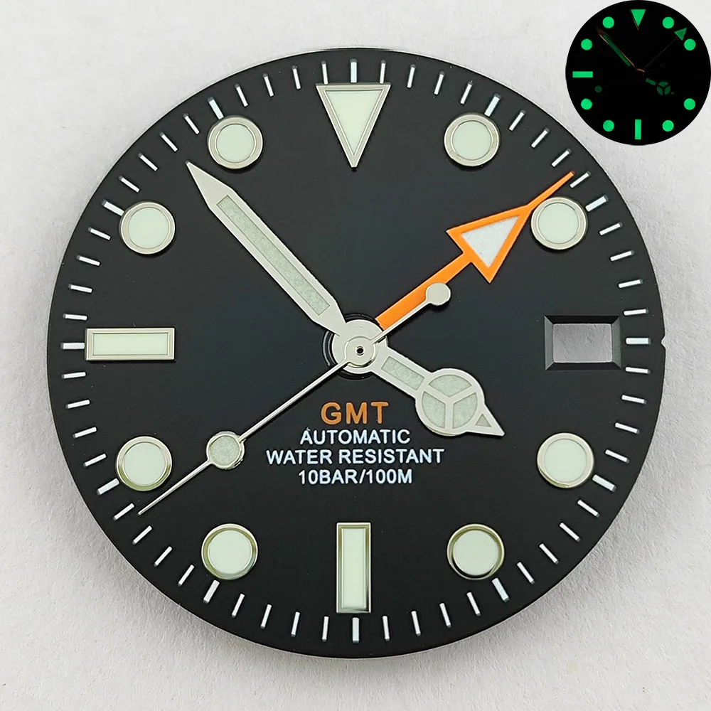 

NH34 dial 28.5mm GMT NH34 green luminous watch dial suitable for NH34 movement watch accessories