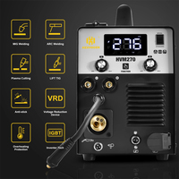 HZXVOGEN HVM270 5 in 1 Welding Machine Plasma Cutter Gas/Gasless MIG Lift TIG MMA Digital Inverter Welder for Stainless Steel
