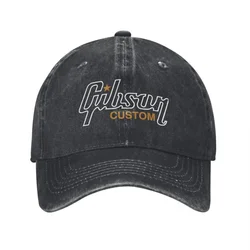 G-Gibsons The Guitar Paul Unisex Style Baseball Caps Rock Logo Distrsted Washed Caps Hat Casial Outdoor Adjustable Snapback Cap