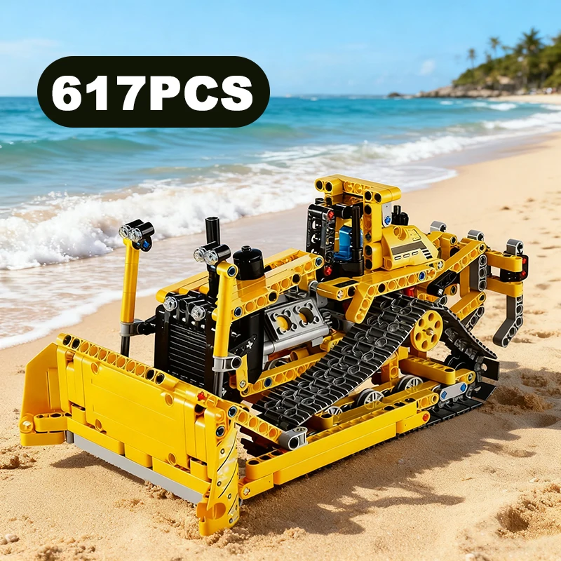 

Technical 617PCS 2in1 Bulldozer Building Blocks City Engineering Automotive Car Constrruction Bricks Toys Gift For Kid Boy Adult