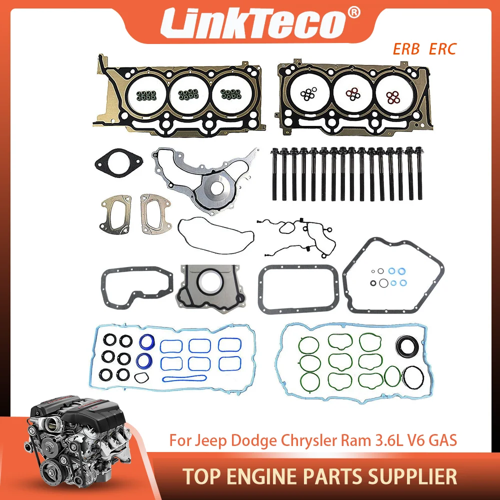 

Engine Parts Full Head Gasket Set Bolts Fit 3.6L V6 GAS ERB For Chrysler 200 Dodge Avenger Jeep Grand Cherokee Ram 1500 11-20