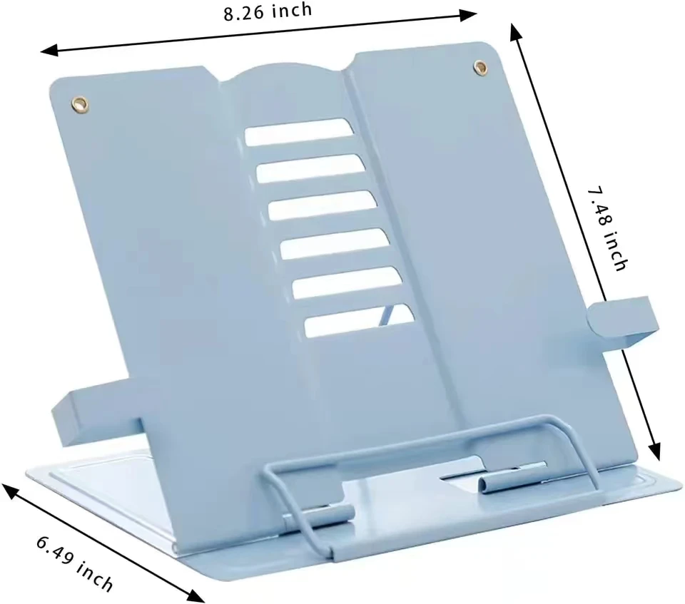 Biblioteca de ángulo ajustable de Metal, soporte de libros multifuncional para leer, oficina, postura correcta, menú de documentos