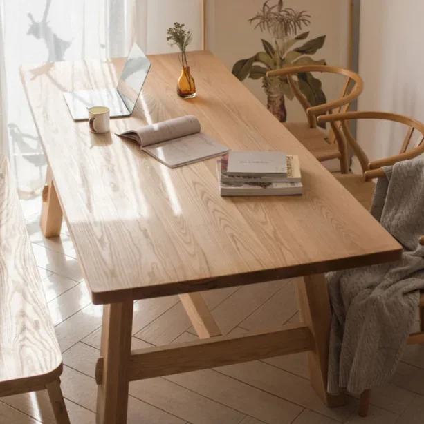 

A Popular customize size office Rustic Kitchen furniture Wood Restaurant Dining Table multifunctional furniture mesas redondas