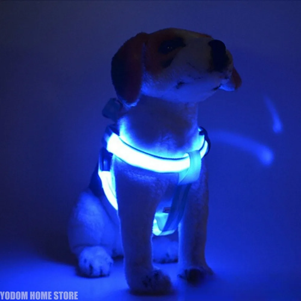 Fashion LED Electronic Pet Harness Nylon Dog Accessories Flashing Light Pet Leash Rope Belt Dog Glowing Vest Pet Supplies view 5