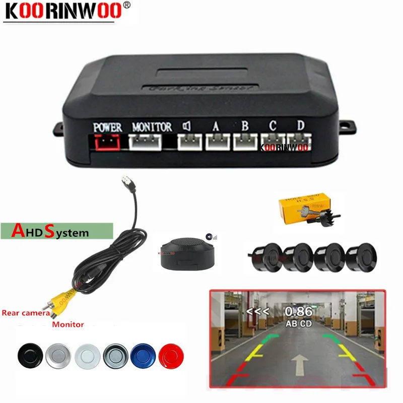 

Koorinwoo Cars Parktronic Sensors Video System For AHD Monitor And Camera Alarm Beep Backup Radar 4 Vechile Parking Accessories