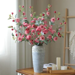 1Pcs Camellia Simulated Flower Long Branch With Fake Leaves Artificial Flower Wedding Home Table Decor Flores Artificiales