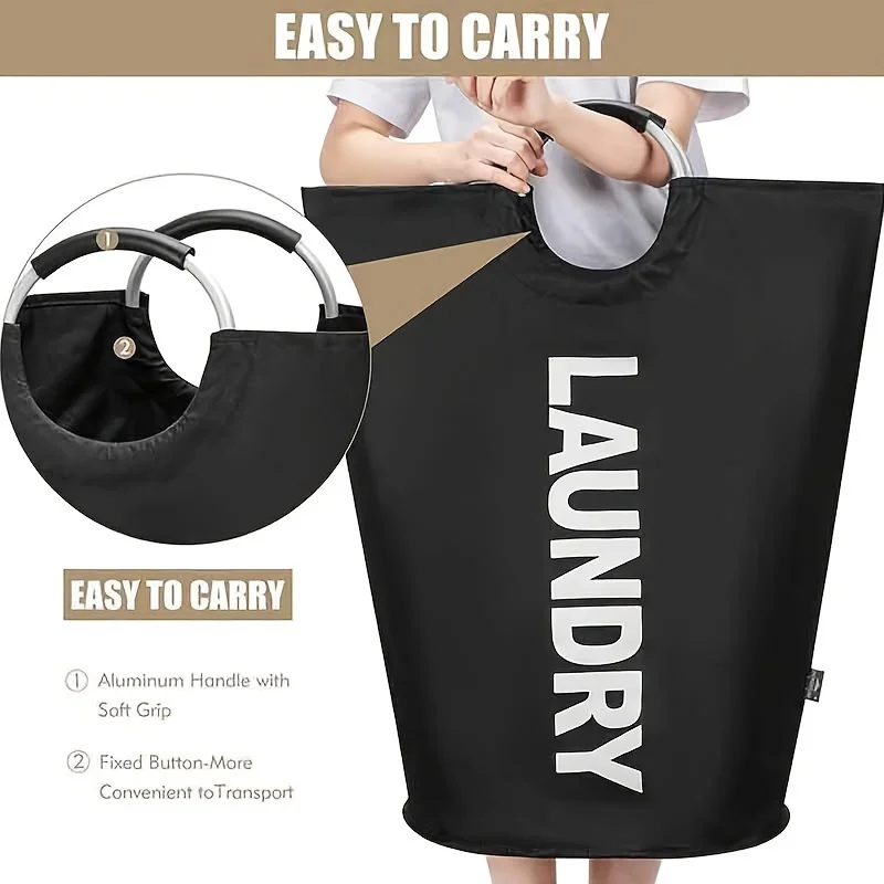 

90L Oxford Cloth Laundry Bag Dirty Clothes Storage Basket Foldable Bathroom Clothes Bucket Large-Capacity Dirty Clothes Basket