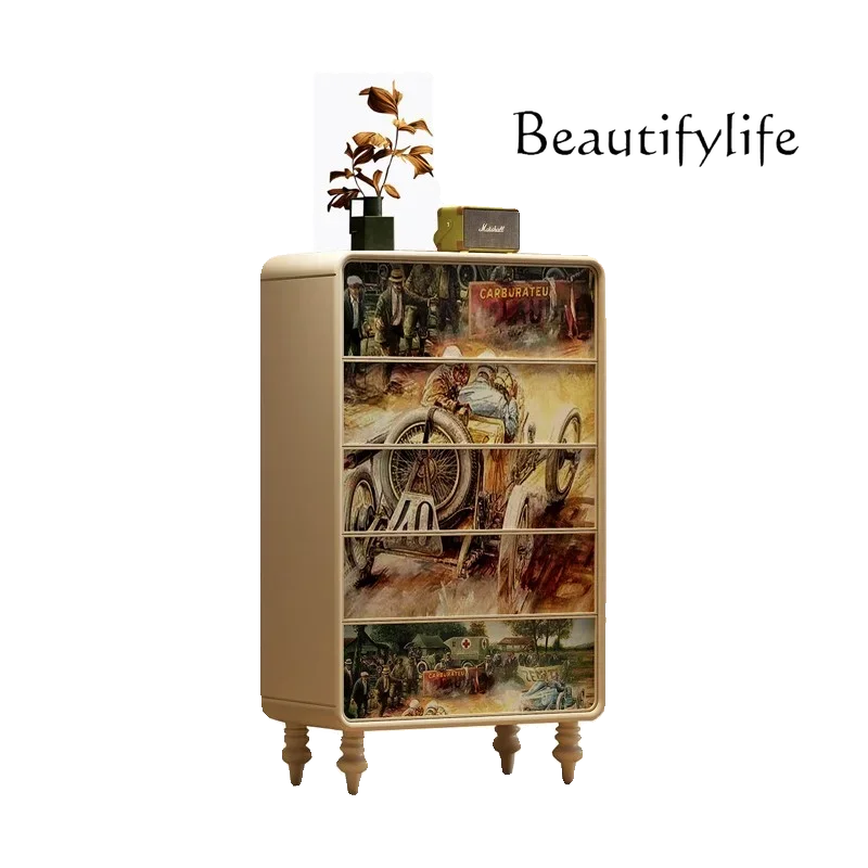 

LJYMedieval solid wood light luxury bedroom storage home decoration French art designer