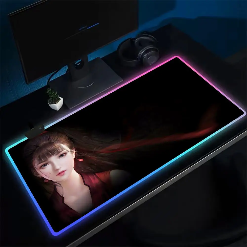 Super Bloody Spell Mouse Pad Anime Gaming Mouse Pad LED Table Pads Backlit Rubber Desktop XXL Mousepad RGB Desk Mats