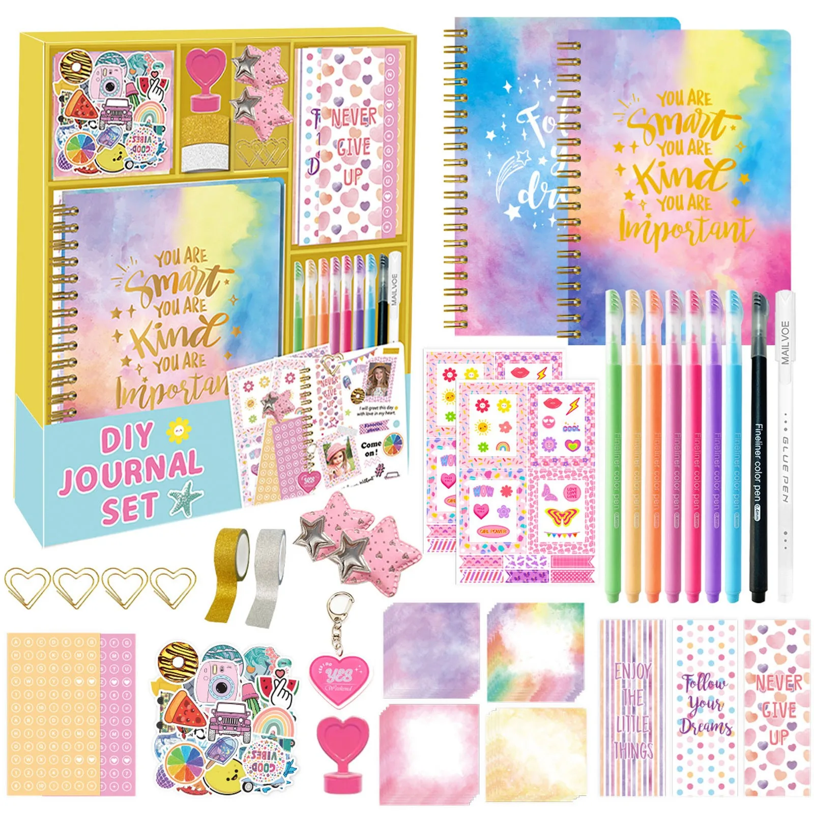 Girls DIY Journal Set - DIY Journal Set For Teen Girls Stationery Set Scrapbook And Journal Supplies Set