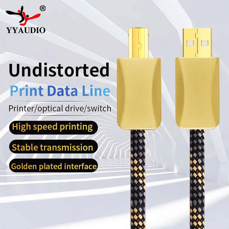 YYAUDIO عالي الدقة 6N OFC USB 3.0 كابل مكبر صوت من النوع A إلى B موصل متوافق مع طابعة بطاقة الصوت DAC العالمية #3