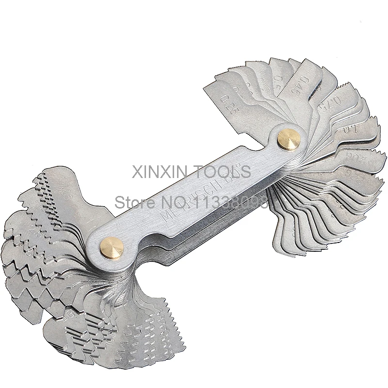 

Thread Plug Gage Stainless Steel Metric Screw Pitch 60 and 55 Degree Thread Measuring Gage Gauge