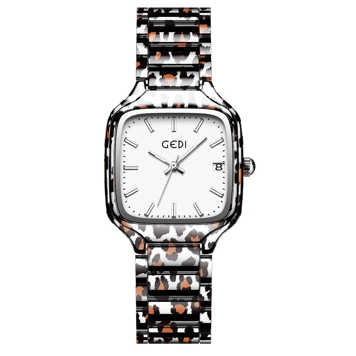 2026 Hot-selling Leopard Print Steel  Small Square   Larg Women Dial Light Luxury Fashion European and American Style  Watch