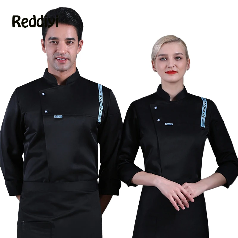 Restaurante masculino chef jaqueta de cozinha do hotel camisa catering roupas cozinha cantina cozinhar macacões padaria garçom uniforme mangas compridas