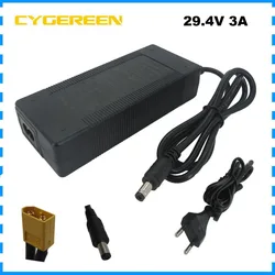 24V 3A Charger 29.4V 3A Lithium 7S 24 V Li-ion 15AH 20AH 18650 Battery Charger DC Connector