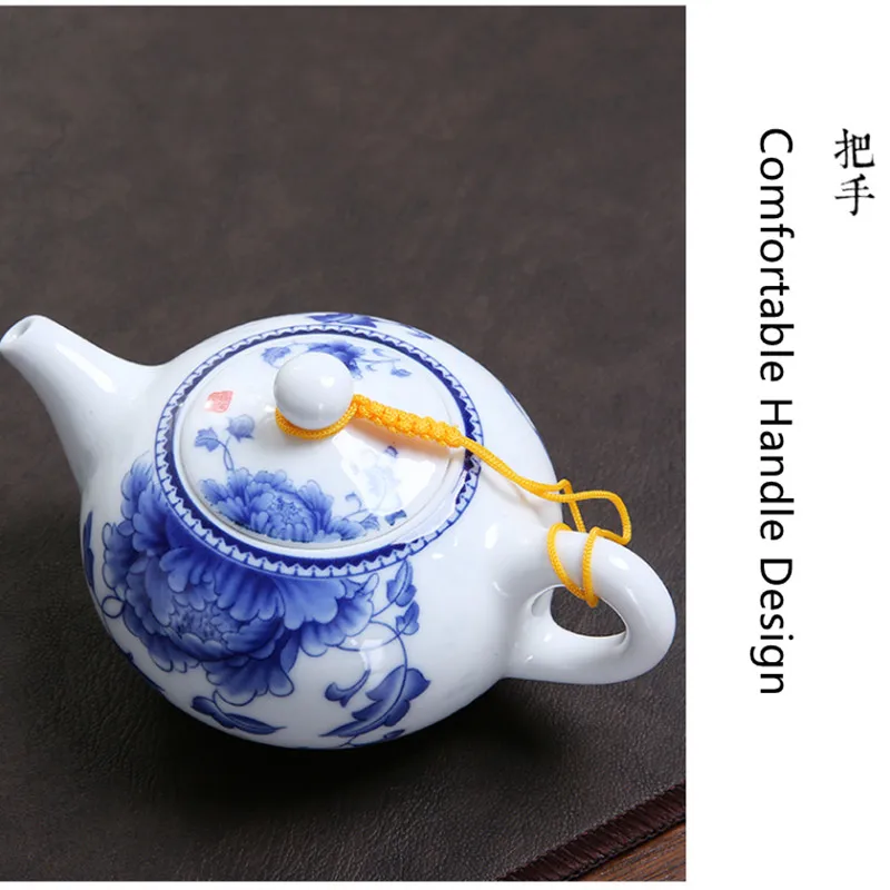 Jingdezhen-blue and white porcelain teapot, Chinese Kungfu tea set, household ceramic pot for Puer, service kettle, cute Teaware