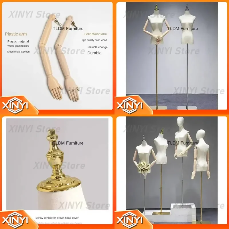 Full-body Bridal Mannequins for Korean Cotton Support Half-length Mannequin Simple Plastic Display Mannequins for Cloakroom