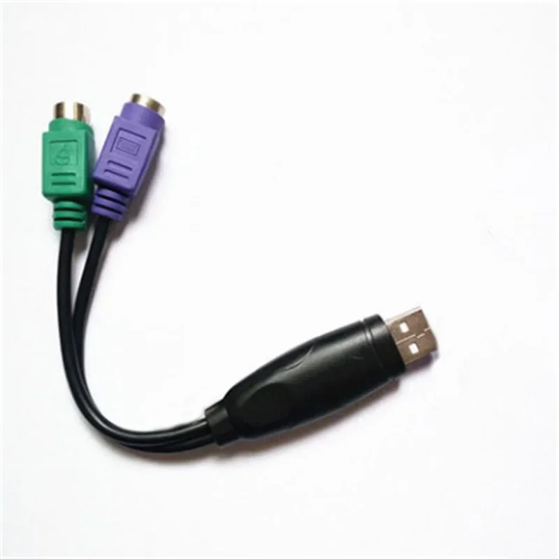 1pcs Hot Sale USB Male to 6Pin 6 Pin PS2 for PS/2 Female Extension Cable Y Splitter Adapter Connector for Keyboard Mouse Scanner