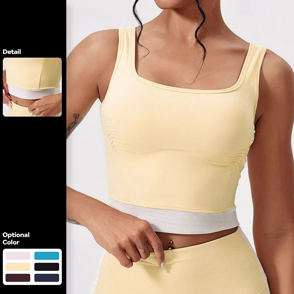 Shockproof Sports Vest Women Gym Top Female Sports Bra Training Sleeveless Yoga Clothes Quick Dry Sportswear Workout Tank Top