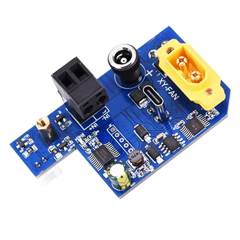 Top-Multi Interface Power Input And Fan Control Board Various Power Supply DIY Module Three Gear Adjustment 6-70Vdc