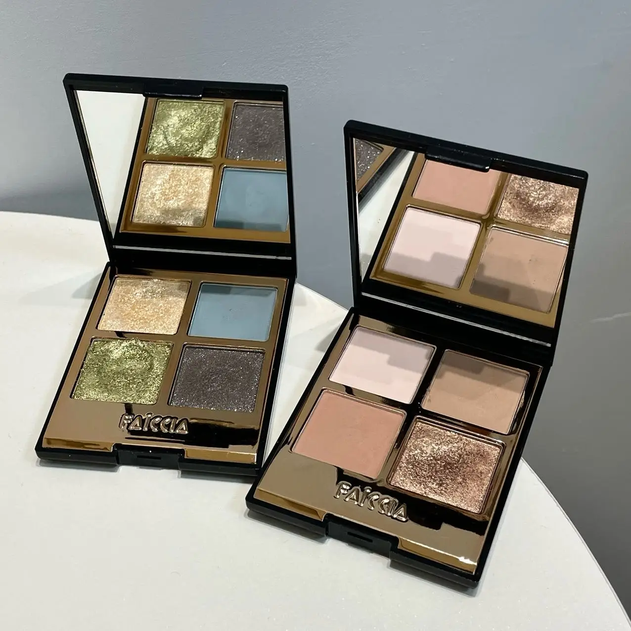 ファイチア 4色モヒートアイシャドウパレット - アースピンクブラウン、グリッターマット、ブライトニング、デイリーやパーティーのルックに最適