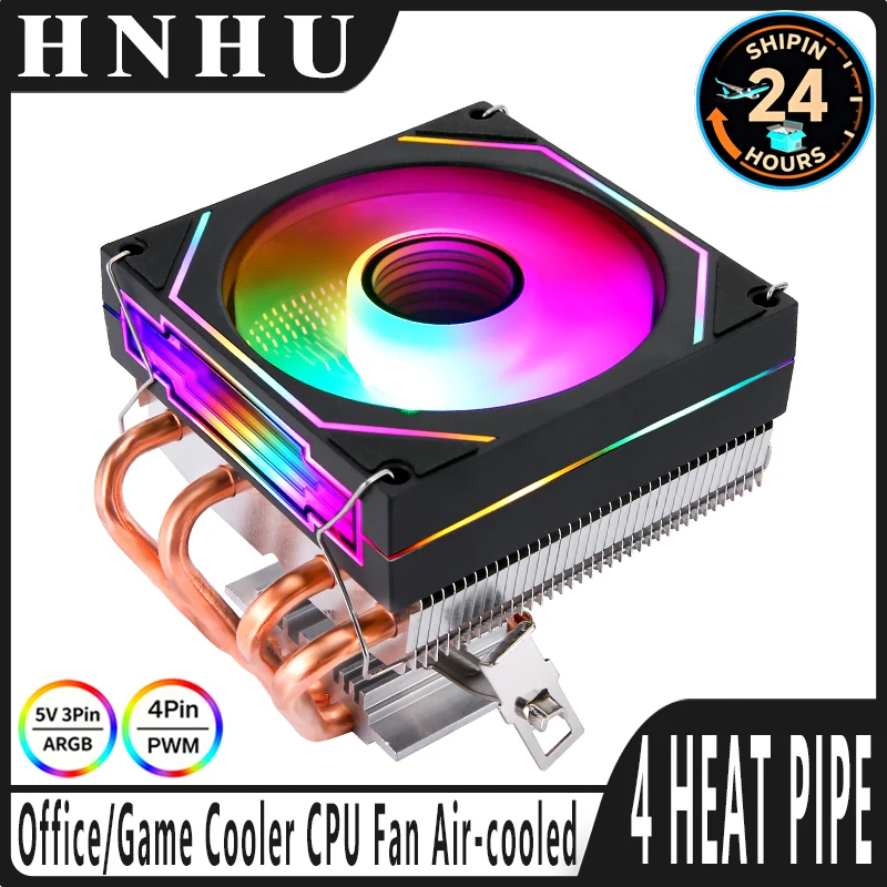 

HNHU x79 x99 Процессорный кулер 90 мм Вентилятор 4-контактный/ШИМ Горизонтальный радиатор ПК 4 тепловых трубки с воздушным охлаждением установка LGA2011 1200 115x 1700 AMD