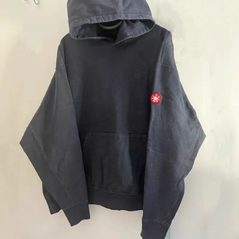 

Темно-синие худи CAVEMPT с вышитым логотипом-кубом, высококачественные, оверсайз, уличный стиль, для мужчин и женщин, хлопковые