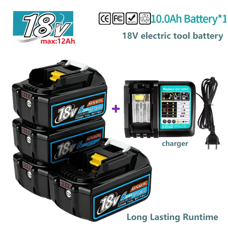 

100% original for Makita 18V lithium-ion batterycan replace BL1860B BL1850B power tool battery for Makita tool DTW700 DDF487