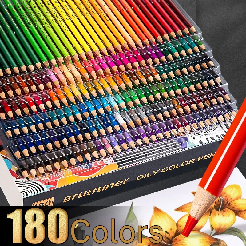

48/72/120/180 Colors Colored Pencils Lead Professional Oil Wood Soft Watercolor Pencil For School Draw Sketch Art Supplies