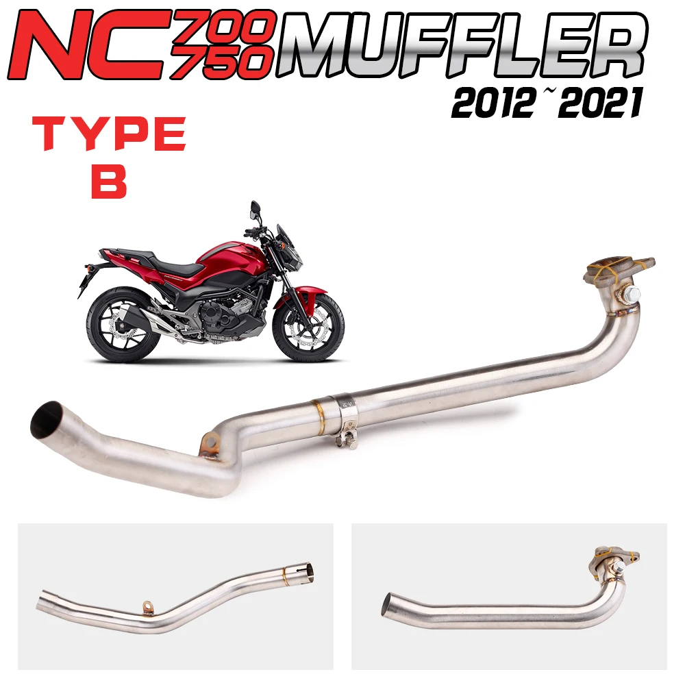 For NC750 2012-2021 Motorcycle Exhaust System Escape Slip On Front Tube Link Pipe Connect Original Muffler