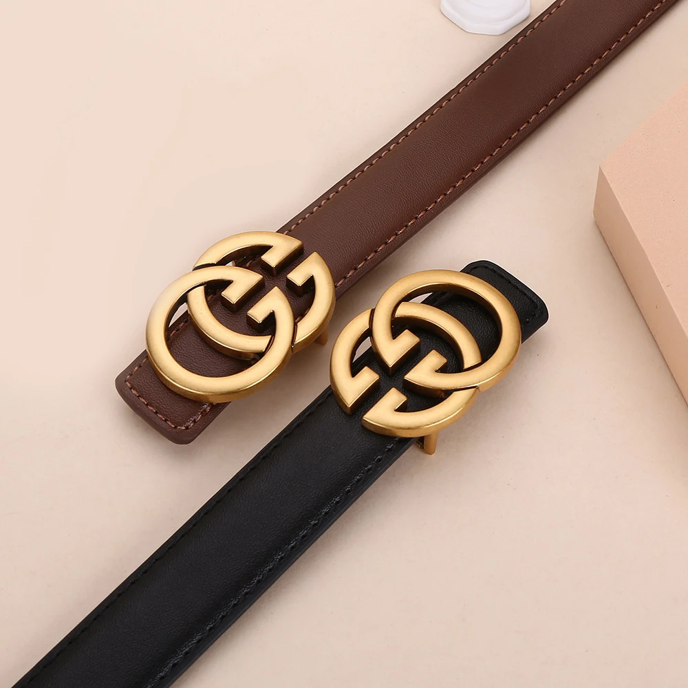 New Fashion Women's Belt Business Alloy Letter Button Head Everyday Versatile Decorative Jeans Pants Business Women's Belt