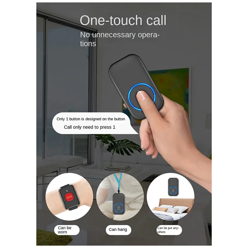 -BABQ Wireless Call Device For Elderly People, Personal Alarm, Remote Control Doorbell Watch