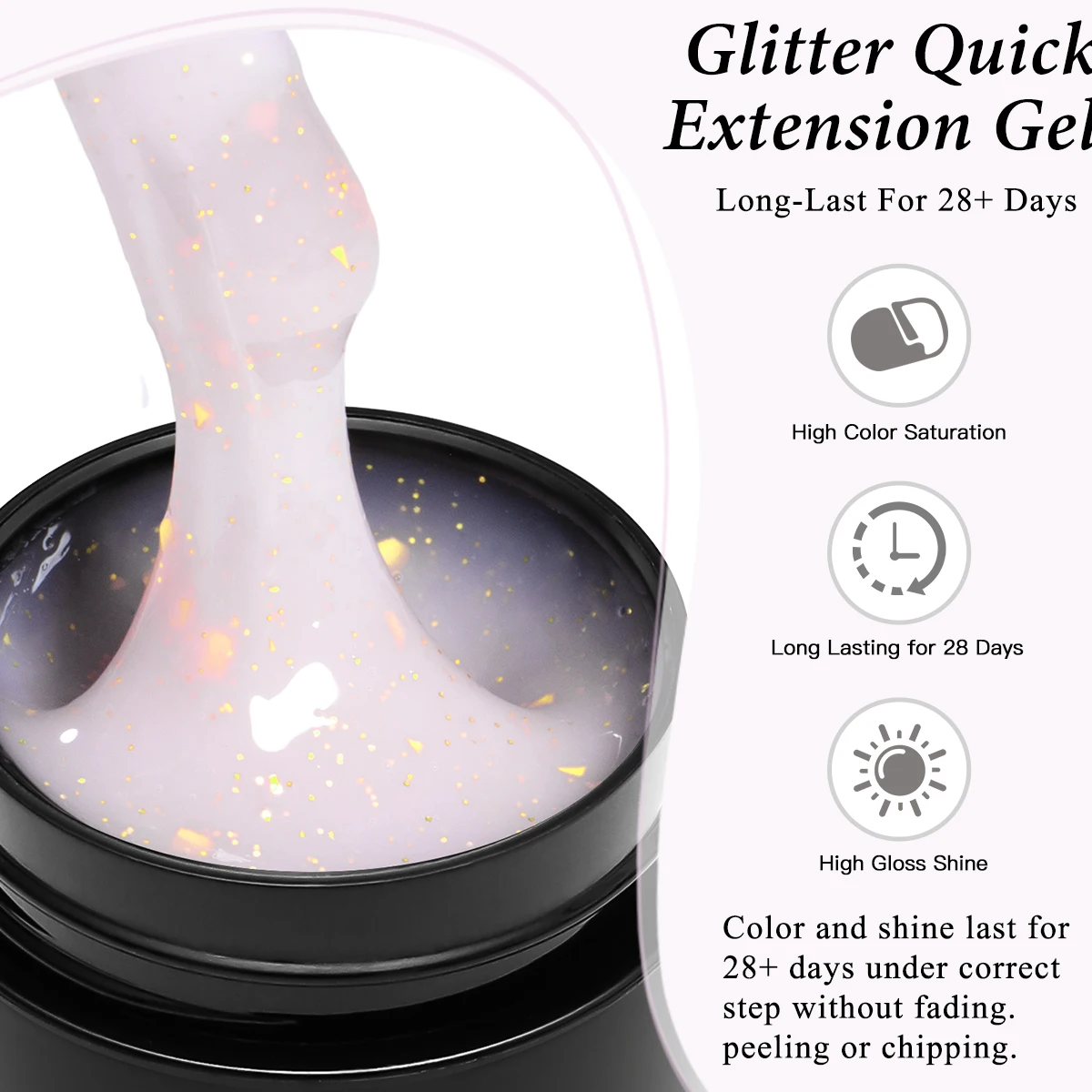 8ml Glitter Quick Extension Na - огляд і ціна Gold Foil Flakes
