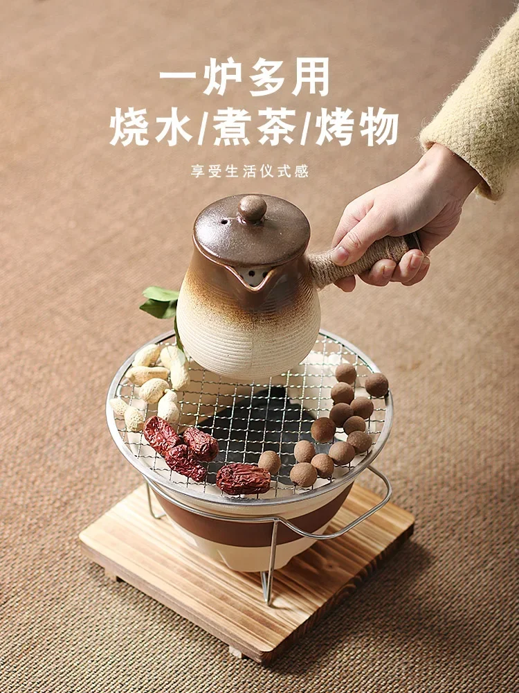 Large-capacity Dry Burning in Winter Boiling Stove Tea Cooking Equipment Charcoal Pottery Tea Fire Stoves Baking Milk Teapot