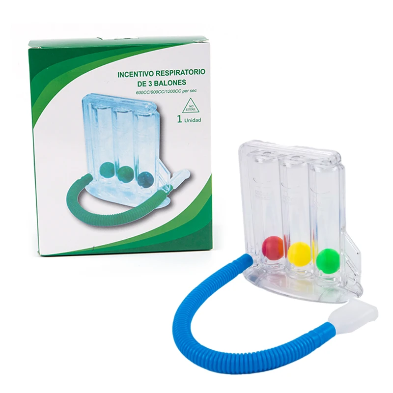 【New】3 Balls Breathing Exerciser Lung Function Improve Trainer Respiratory Spirometry