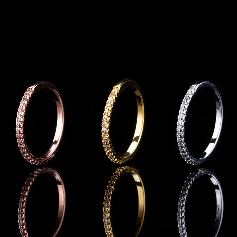 

Trendy Single Row Zirconia Ring for Women Minimalist Light Luxury Design High-end Niche Index Finger Band Jewelry Gift Idea