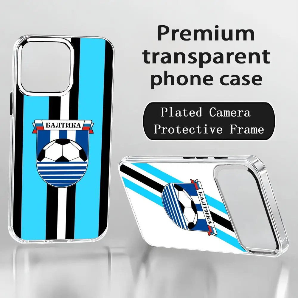 Coque de téléphone russe B-Baltika Kaliningrad pour iPhone 17 Air 16 15 14 13 12 11 Pro Max Plus avec bouton chromé et anneau de protection de l'appareil photo transparent