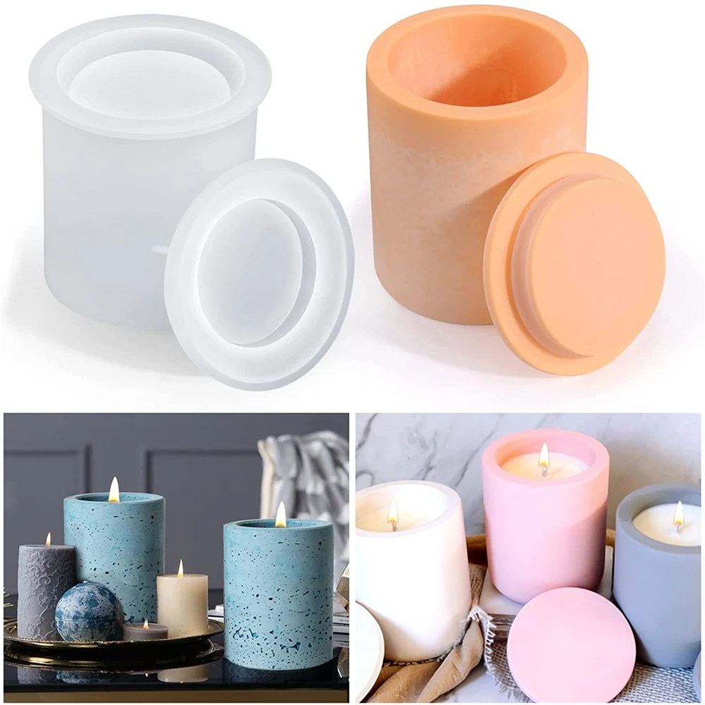 

Candle Jar Molds Silicone Concrete Cement Plaster Resin Vessels Mould for Scented Candle Holder Making Supplies Home Deco Tools