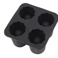 Silicone Ice Cube Mold 4-Hole Round Cup Shape Ice Block Maker for Whiskey Beer Creative Kitchen Bar Essential 6